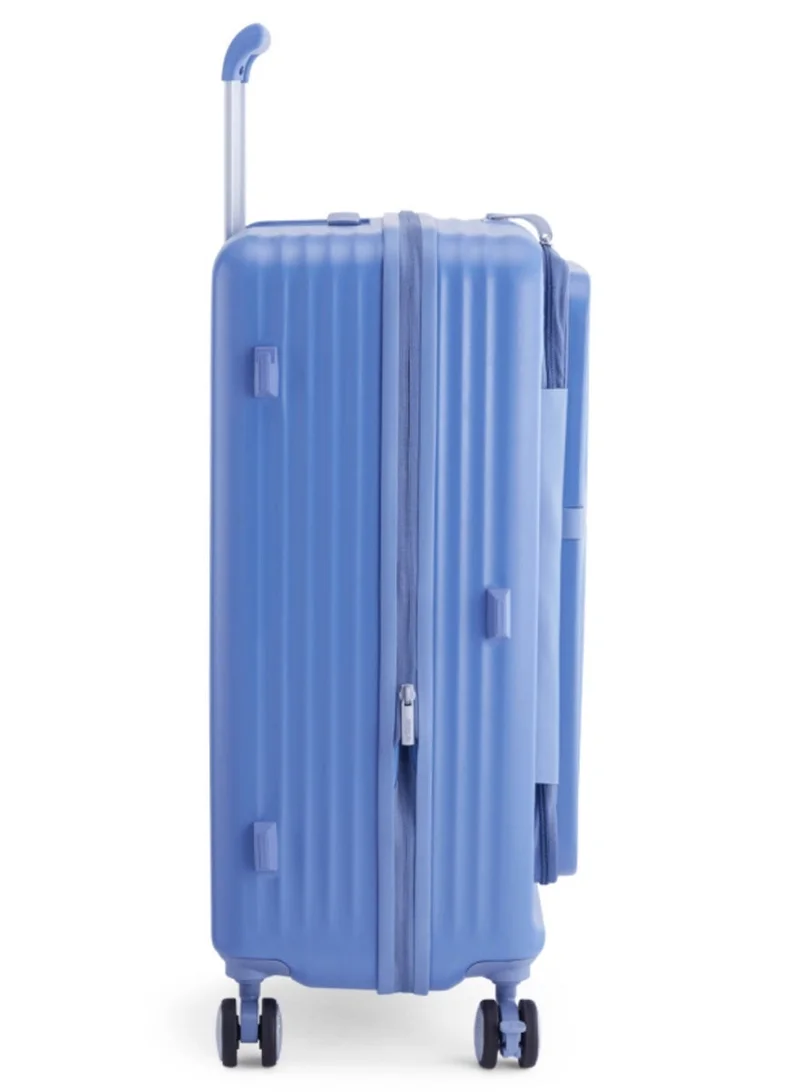 AMERICAN TOURISTER  Trento + Suitcase, Check-In Size 68 cm / 25 inch, 4 Spinner Wheels, Hard Top, Polycarbonate, Elemental Blue|2 In 1 Optimov™ Shock Absorbing Wheels|Book Opening|Expandable|TSA Lock|Waterproof Section - 3 Years International Warranty  | Best Price UAE